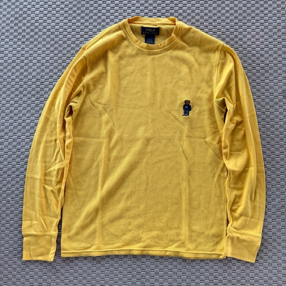 Vintage 2000s Polo ralph lauren bear thermal stretchy sleeve long sleeve tee shi